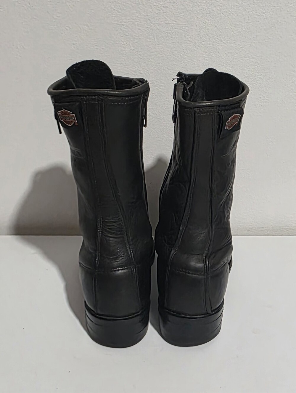 Harley-Davidson Womans Sz 10 Vtg 90s Y2K Distressed Leather Combat Riding Boots - Picture 6 of 11